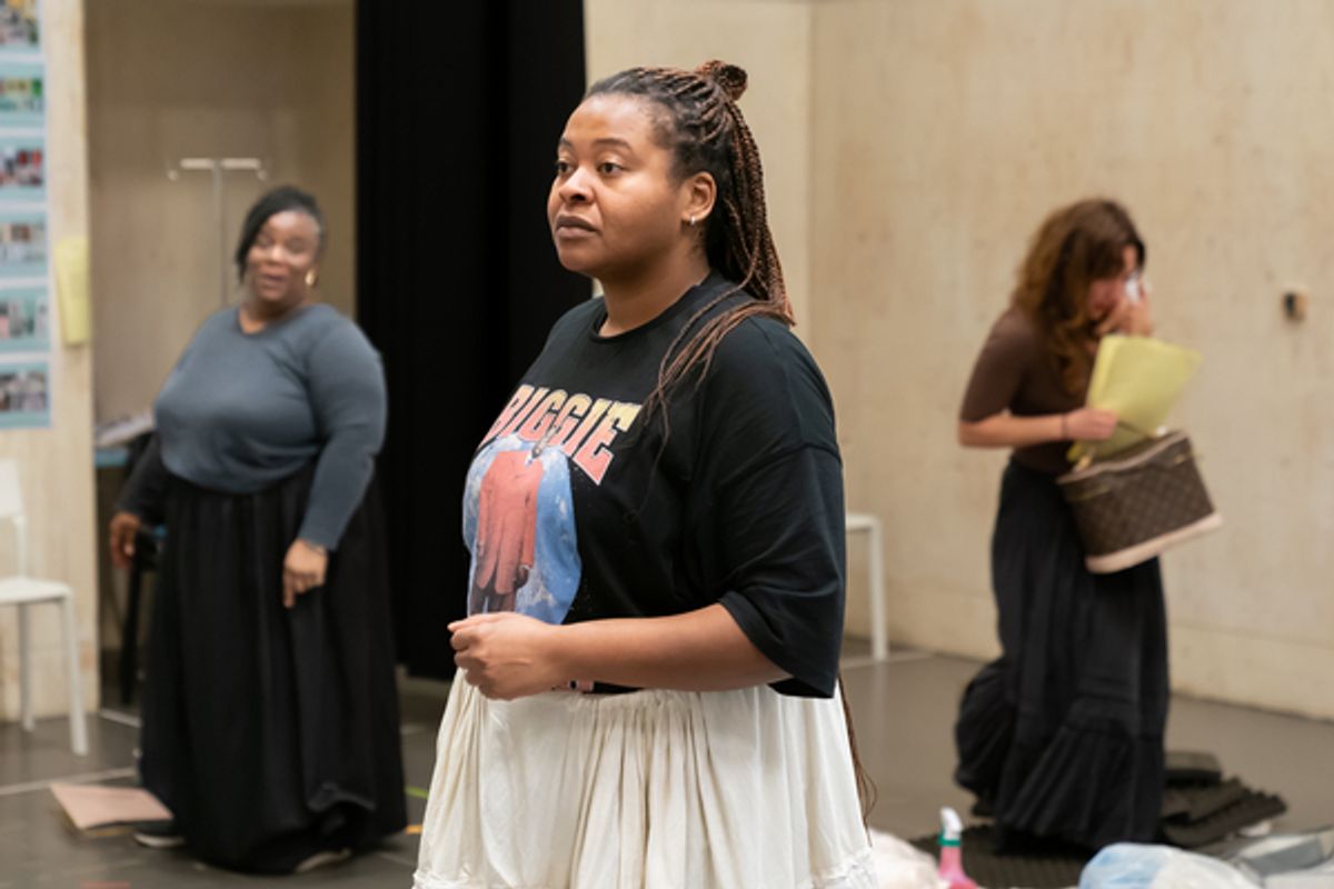 Llewella Gideon, Kayla Meikle and Esther Smith at 