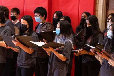 Members of the Q252 Queens School of Inquiry choir Photo