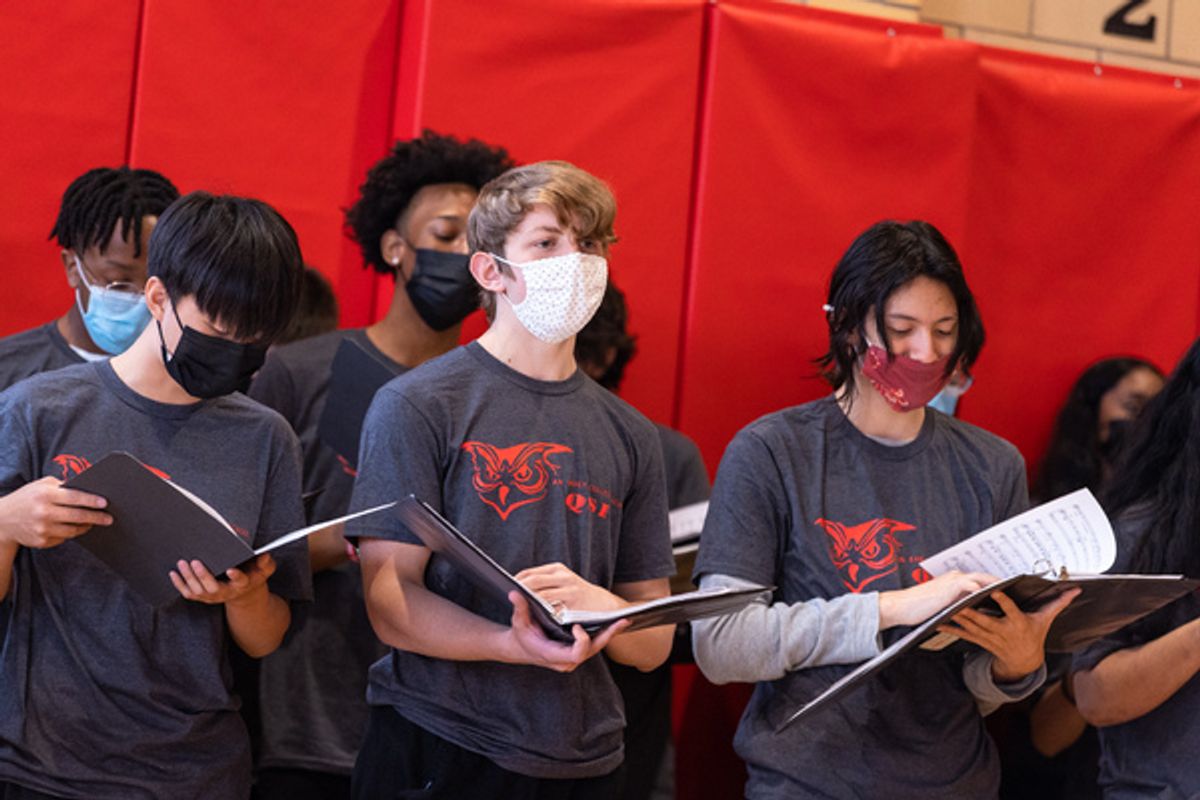 Members of the Q252 Queens School of Inquiry choir at Photos: NYC Students Sing with the Queens from SIX