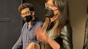 Director Noah Himmelstein listens as projection designer Caite Hevner shares her visi Photo