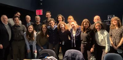 The cast and the creative team of THE LUCKY STAR on the first day of rehearsal.  Photo