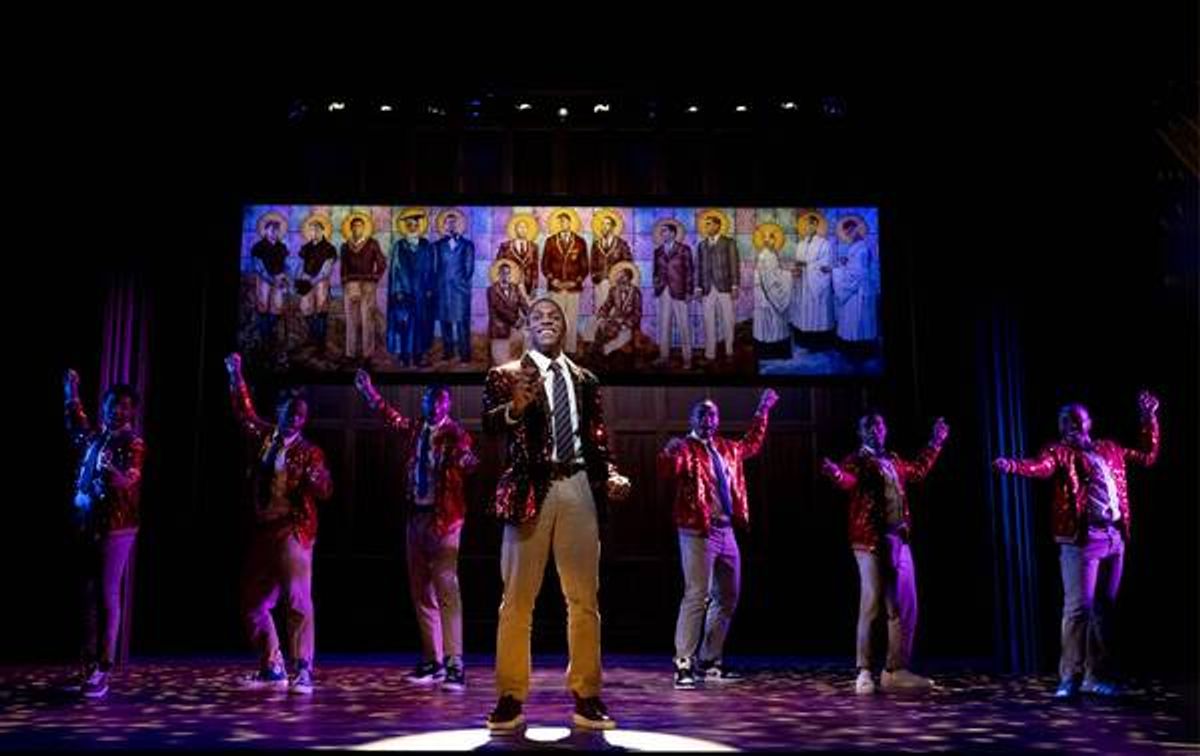 Aaron James McKenzie with members of the cast  at 