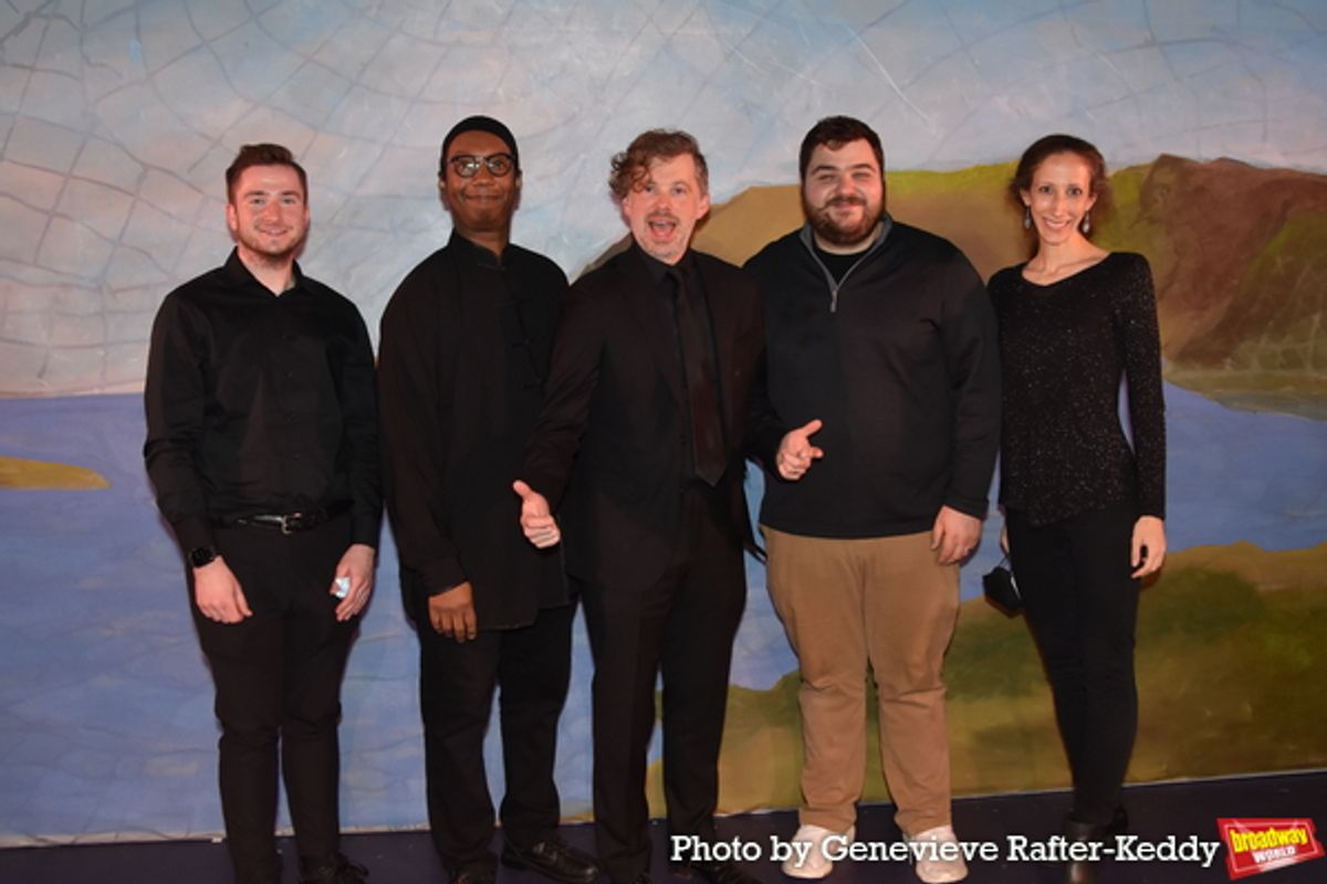 David Hancock Turner with the band-John Skinner (Reed 1), Gregory Jones (Upright and Electric Bass), Mike Raposo (Reed 2) and Allison Seidner (Cello) at 