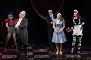 (L to R) Hallie Walker, Cameron Mitchell Bell, Jordan Barron, Daisy Wright and Jill Blackwood in The Rocky
Horror Show at ZACH Theatre. Photo by Suzanne Cordeiro @ BroadwayWorld (L to R) Hallie Walker, Cameron Mitchell Bell, Jordan Barron, Daisy Wright and Jill B Photo