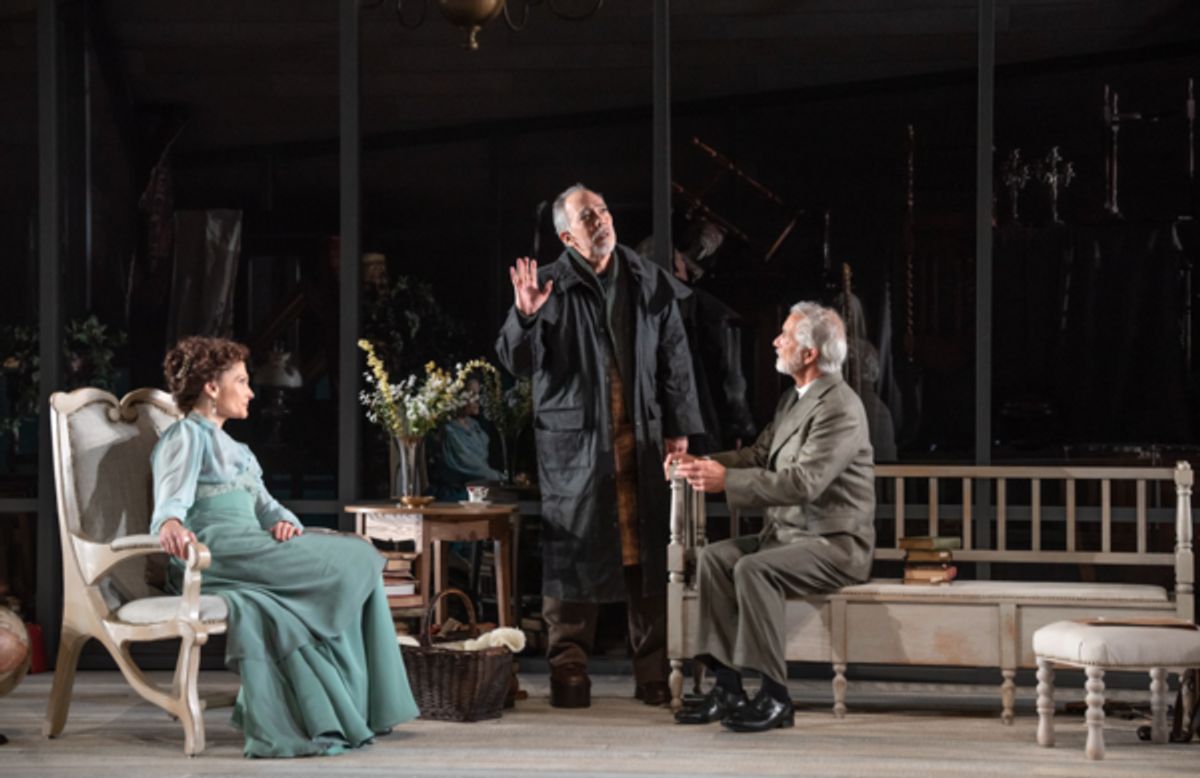 Mary Elizabeth Mastrantonio, Thom Sesma, and David Strathairn in Ghosts at Seattle Rep. Photo by Bronwen Houck.