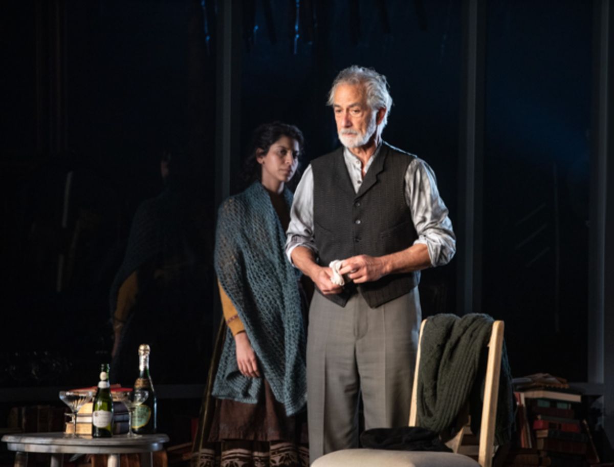 Nikita Tewani and David Strathairn in Ghosts at Seattle Rep. Photo by Bronwen Houck.