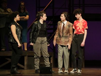 Isabella "Izzy" Brown, Elizabeth Erwin, Ben Glockner, and Alex Boyd in BTG's Footloos Photo
