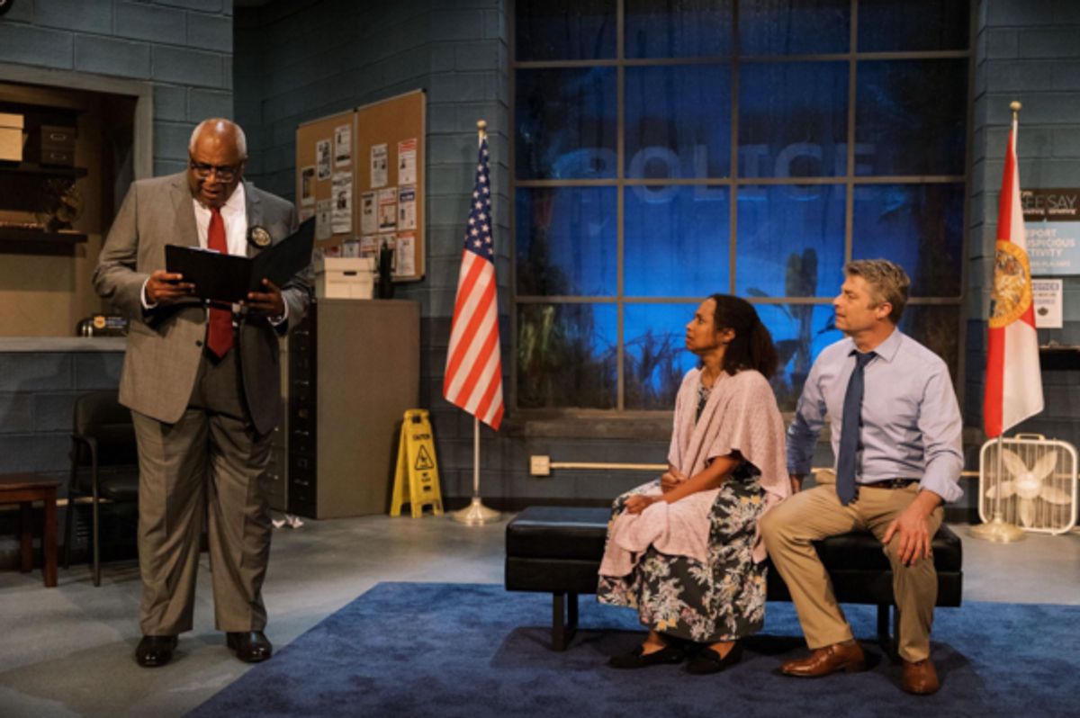 Alex Morris, Tracey A. Leigh and Jamison Jones star in the Ensemble Theatre Company’s production of “AMERICAN SON” by Christopher Demos-Brown, directed by Jonathan Fox and now playing at the New Vic Theatre in Santa Barbara.
 at 
