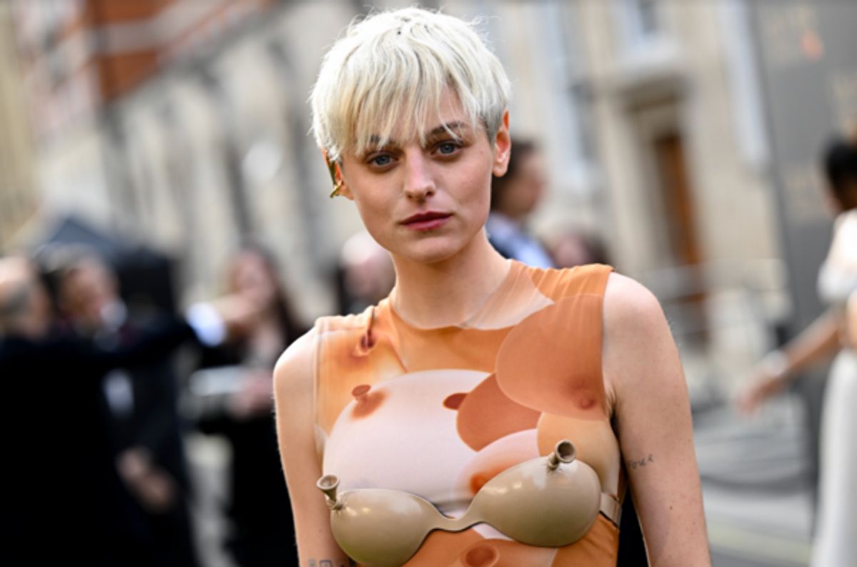Emma Corrin on the Green Carpet at the Olivier Awards. 
Photo Credits: Getty.  at 