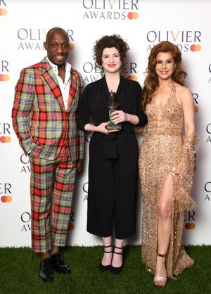 Giles Terera, Isobel McArthur, and Cassidy Janson on the Green Carpet at the Olivier Awards.
Photo Credits: Gareth Cattermole for Getty. @ BroadwayWorld Giles Terera, Isobel McArthur, and Cassidy Janson on the Green Carpet at the Olivier Photo
