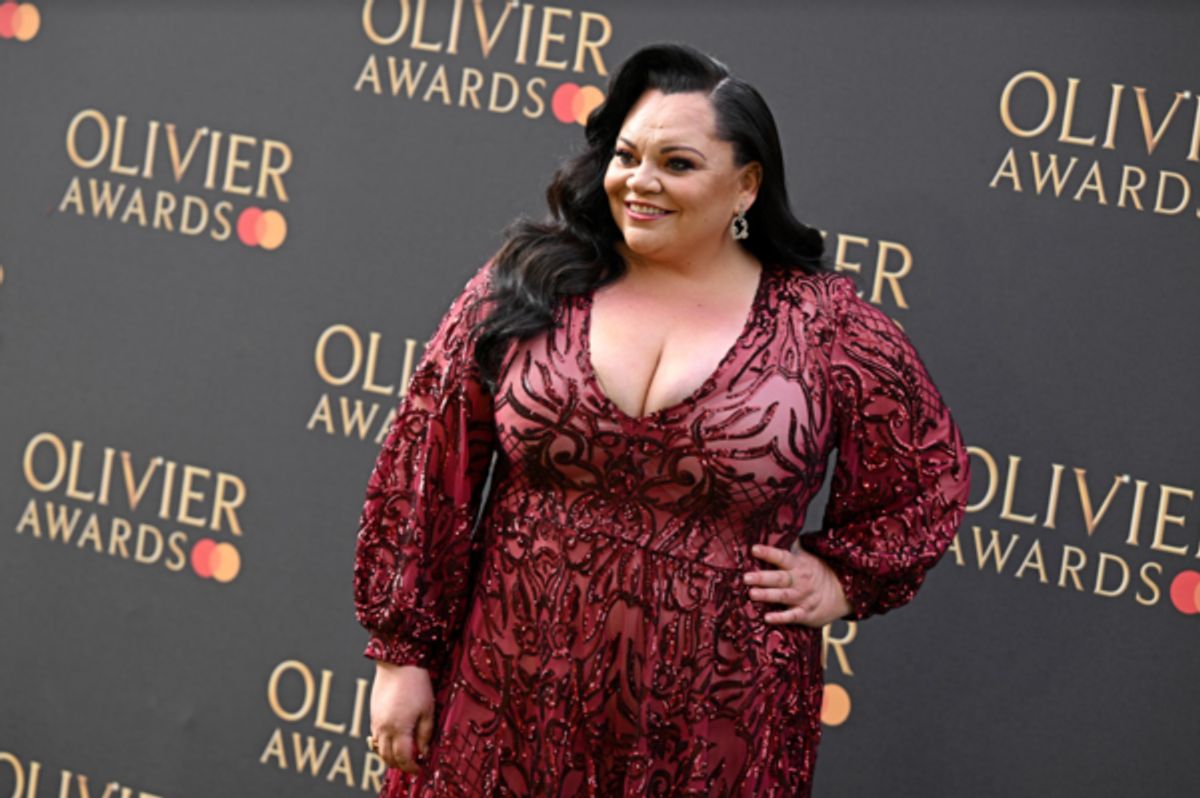 Keala Settle takes the Green Carpet at the Olivier Awards. 
Photo Credits: Getty.  at 