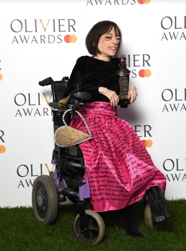 Liz Carr, winner of Best Actress in a Supporting Role, on the Green Carpet at the Oli Photo