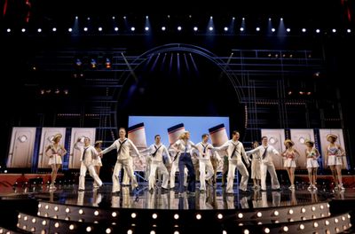 The cast of Anything Goes performing at the Olivier Awards. 
Photo Credits: Christie  Photo