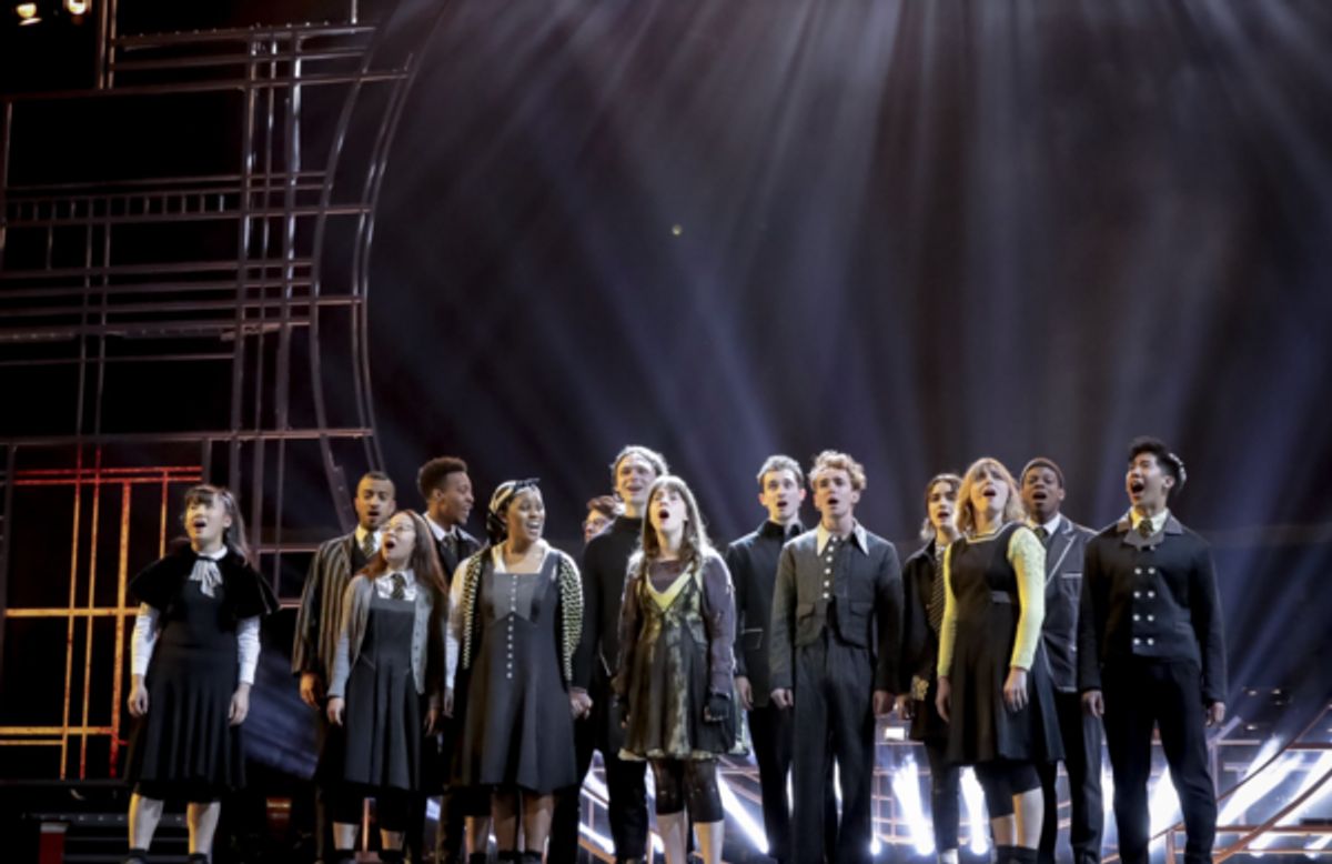 The cast of Spring Awakening perform at the Olivier Awards. 
Photo Credits: Christie Goodwin. at Photos: Inside Look at the Green Carpet, Performances, and Winners at THE OLIVIER AWARDS