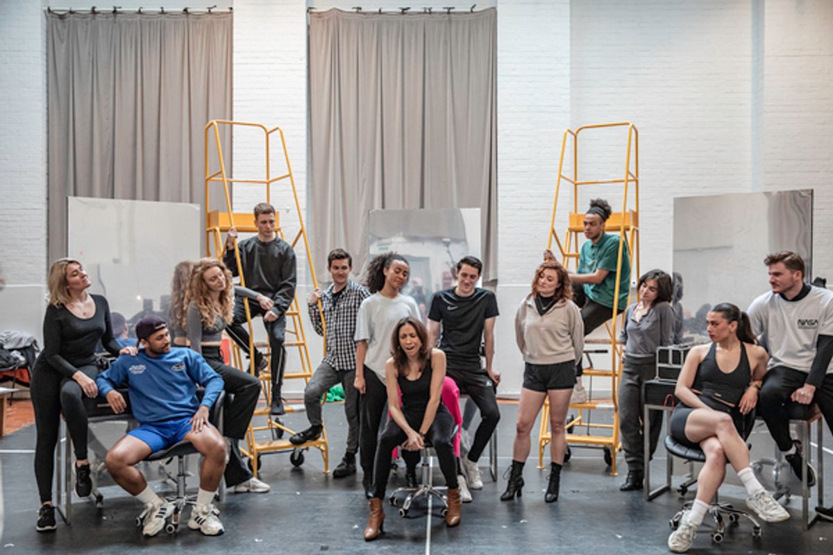 Debbie Kurup (center) and the company in rehearsals.  at 