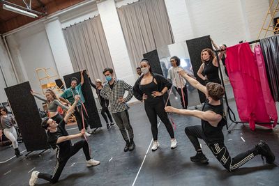 Jake Mitchell and Danielle Steers in rehearsals.  Photo