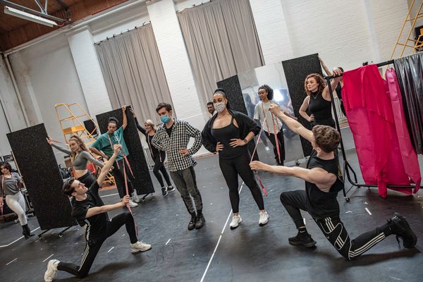 Jake Mitchell and Danielle Steers in rehearsals.  Photo