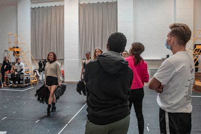 Otima Buse and James Bennett (associate choreographer) in rehearsals.  Photo