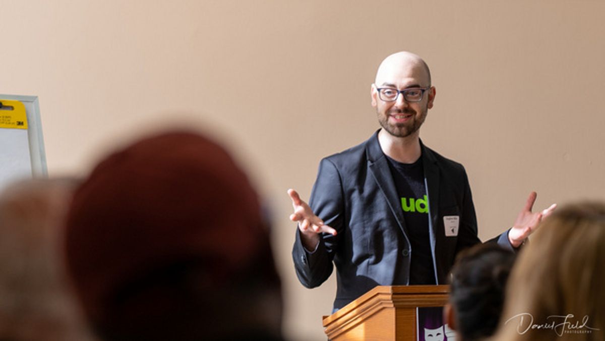 Talking tickets with our conference sponsor Ludus! at Photos: Castle Craig Players at First Annual CT Community Theatre Conference