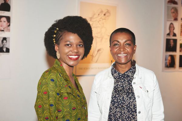 Winner Benedict Lombe with judge Adjoa Andoh  Photo