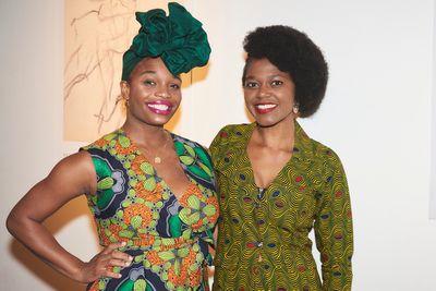 Winner Benedict Lombe and 2021 winner Erika Dickerson-Despenza   Photo