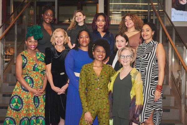 Finalists, winner Benedict Lombe, 2021 winner Erika Dickerson-Despenza and Executive  Photo