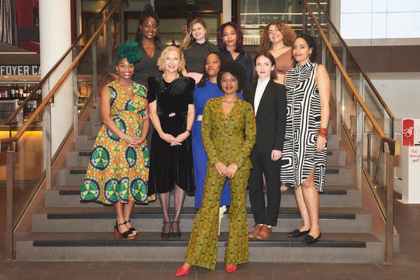 Finalists, winner Benedict Lombe and 2021 winner Erika Dickerson-Despenza  Photo