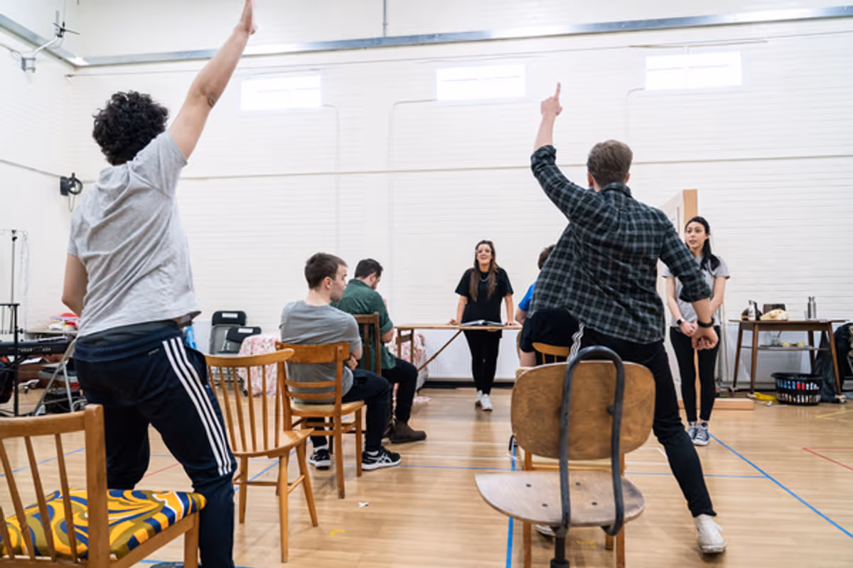 The cast at Photos: Go Inside Rehearsals for THE SECRET DIARY OF ADRIAN MOLE AGED 13 ¾