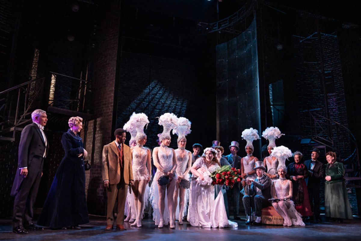 Peter Francis James, Jane Lynch, Jared Grimes, Beanie Feldstein, Ephie Aardema, Debra Cardona, Martin Moran, Toni DiBuono, and the cast of Funny Girl at 