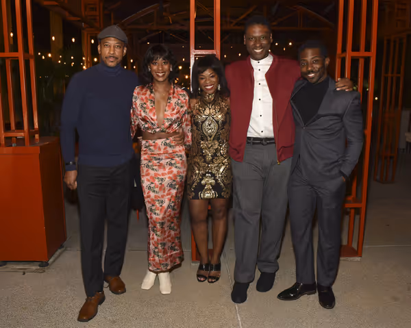 From left, cast members Joe Holt, Kim Steele, Nija Okoro, Greg Alverez Reid and Denni Photo