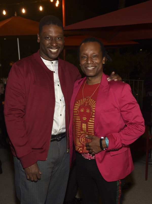 From left, cast member Greg Alverez Reid and composer Dontae Winslow during the compa Photo