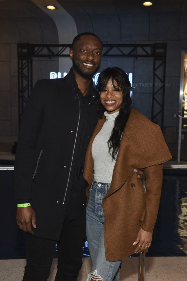 From left, Jazzston ?Jazz Will? Williams and actor Vivian Nixon arrive for the openin Photo