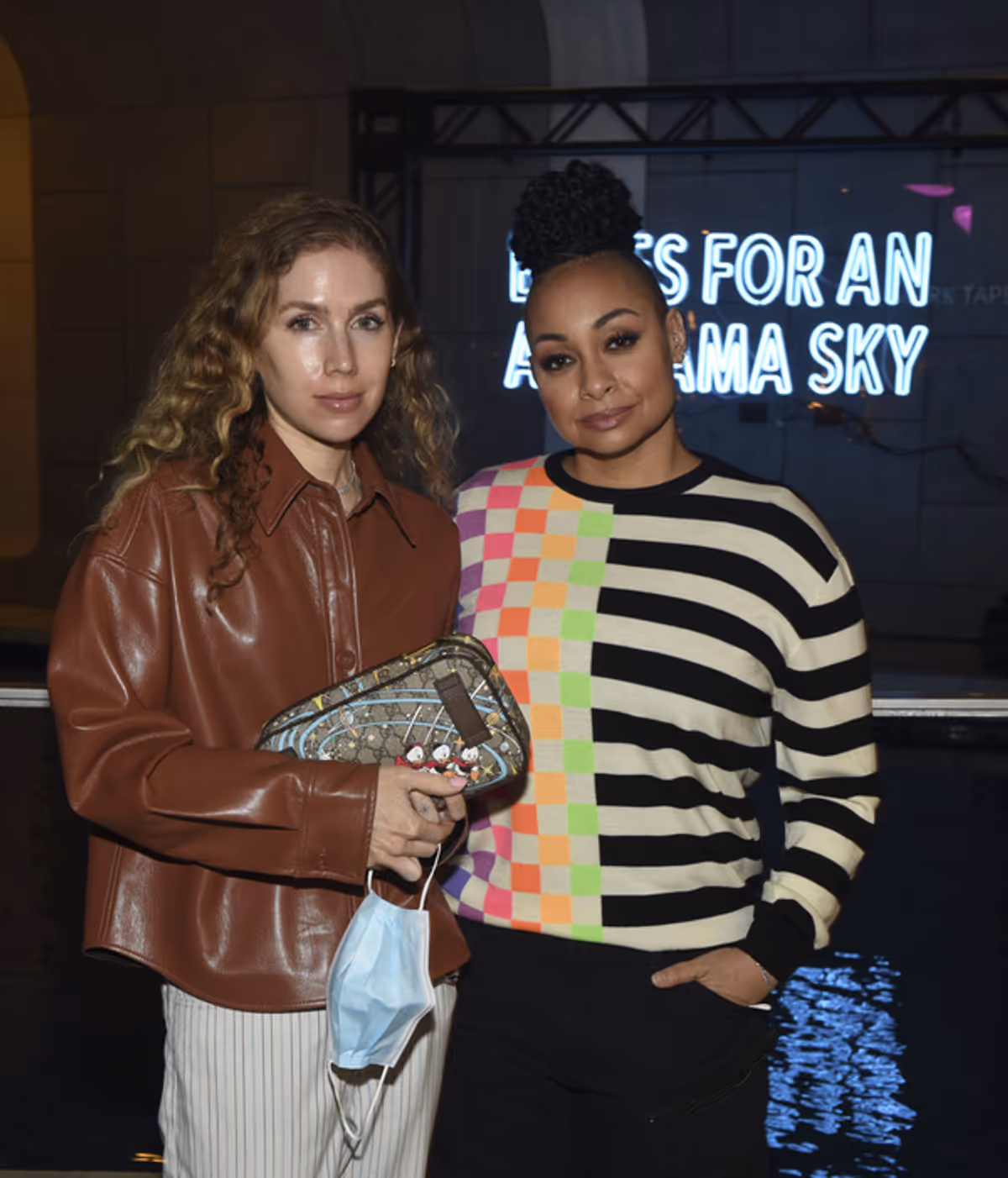 From left, Miranda Pearman-Maday and actor Raven-Symon  arrive for the opening night performance of ?Blues for an Alabama Sky? at Center Theatre Group/Mark Taper Forum on April 13, 2022, in Los Angele at Photos: BLUES FOR AN ALABAMA SKY Opens At Center Theatre Group/Mark Taper Forum
