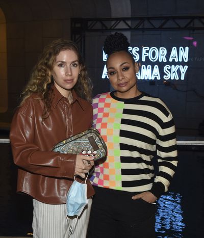 From left, Miranda Pearman-Maday and actor Raven-Symon  arrive for the opening night  Photo