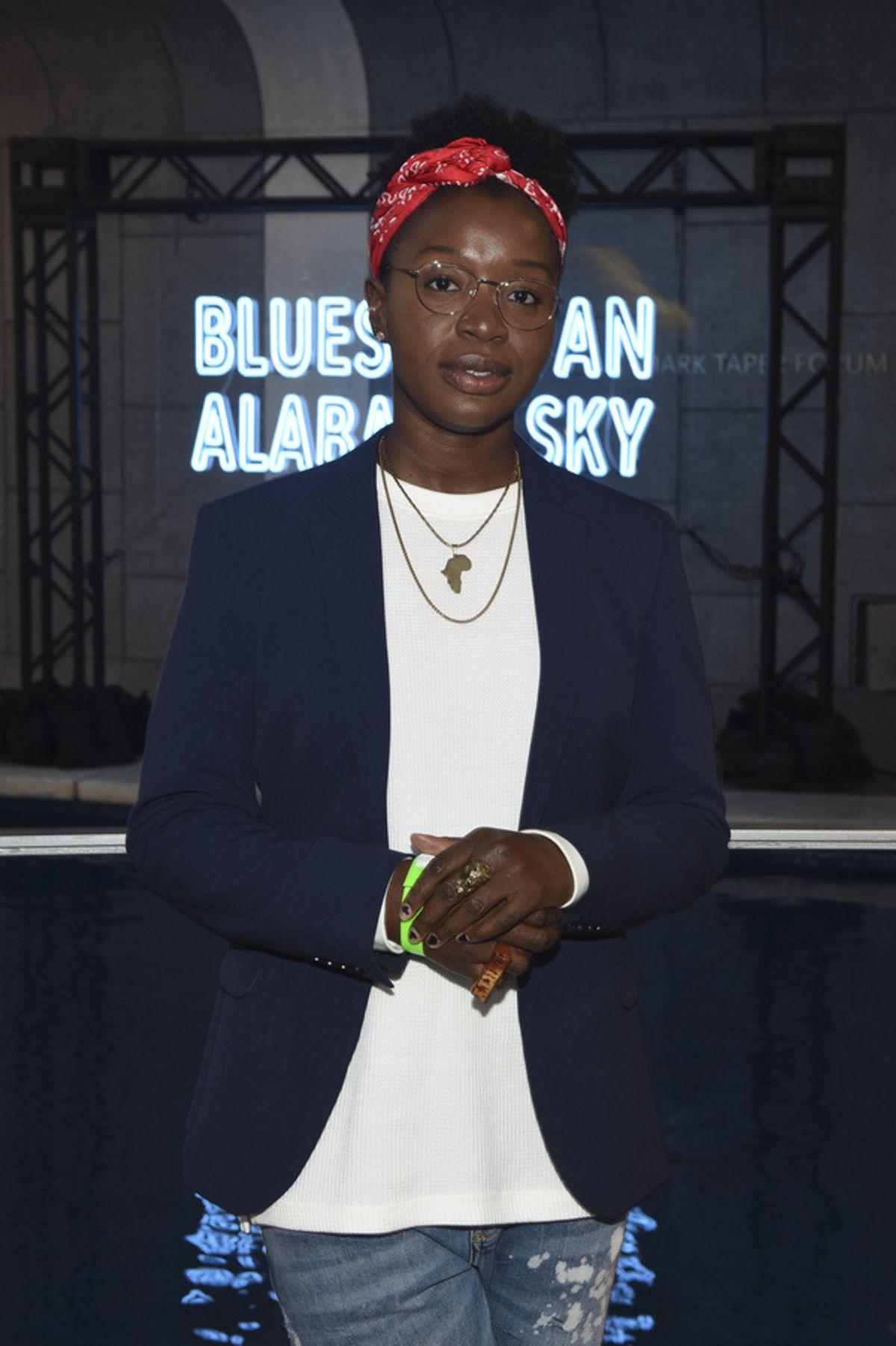 Actor Folake Olowofoyeku arrives for the opening night performance of ?Blues for an Alabama Sky? at Center Theatre Group/Mark Taper Forum on April 13, 2022, in Los Angeles, California. (Photo by Doug at Photos: BLUES FOR AN ALABAMA SKY Opens At Center Theatre Group/Mark Taper Forum