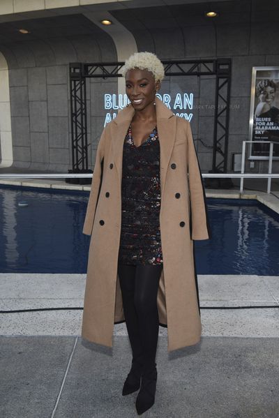 Actor Angelica Ross arrives for the opening night performance of ?Blues for an Alabam Photo
