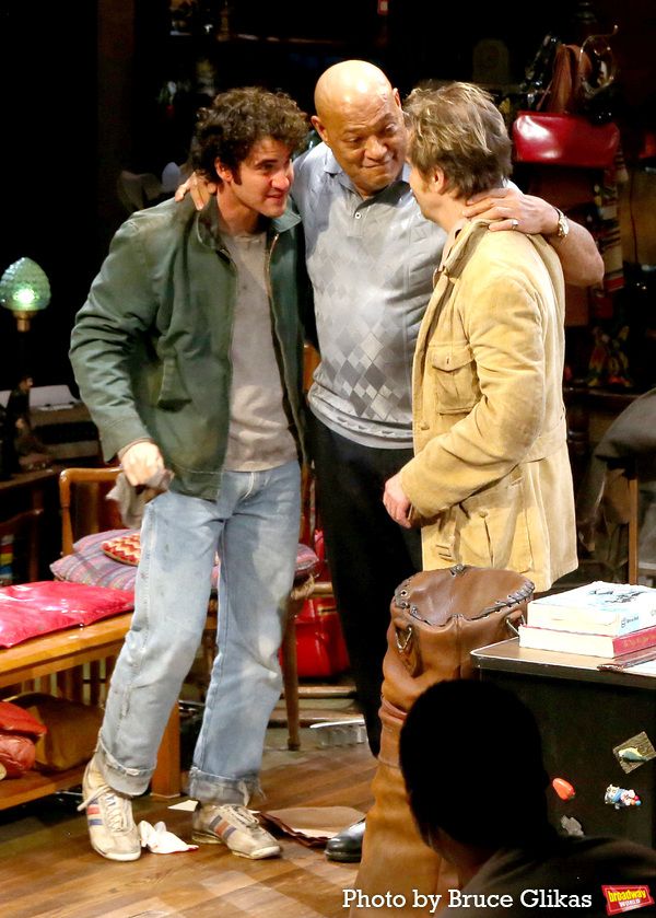 Darren Criss, Laurence Fishburne and Sam Rockwell Photo