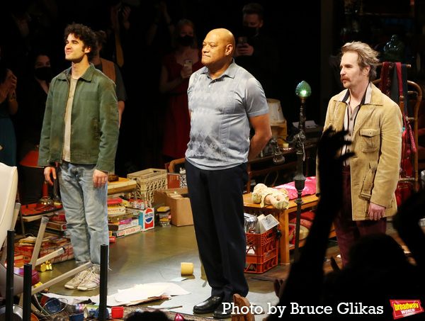 Darren Criss, Laurence Fishburne and Sam Rockwell Photo