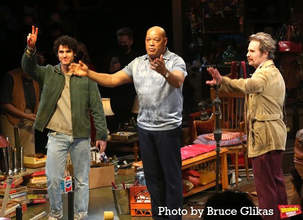 Darren Criss, Laurence Fishburne and Sam Rockwell Photo