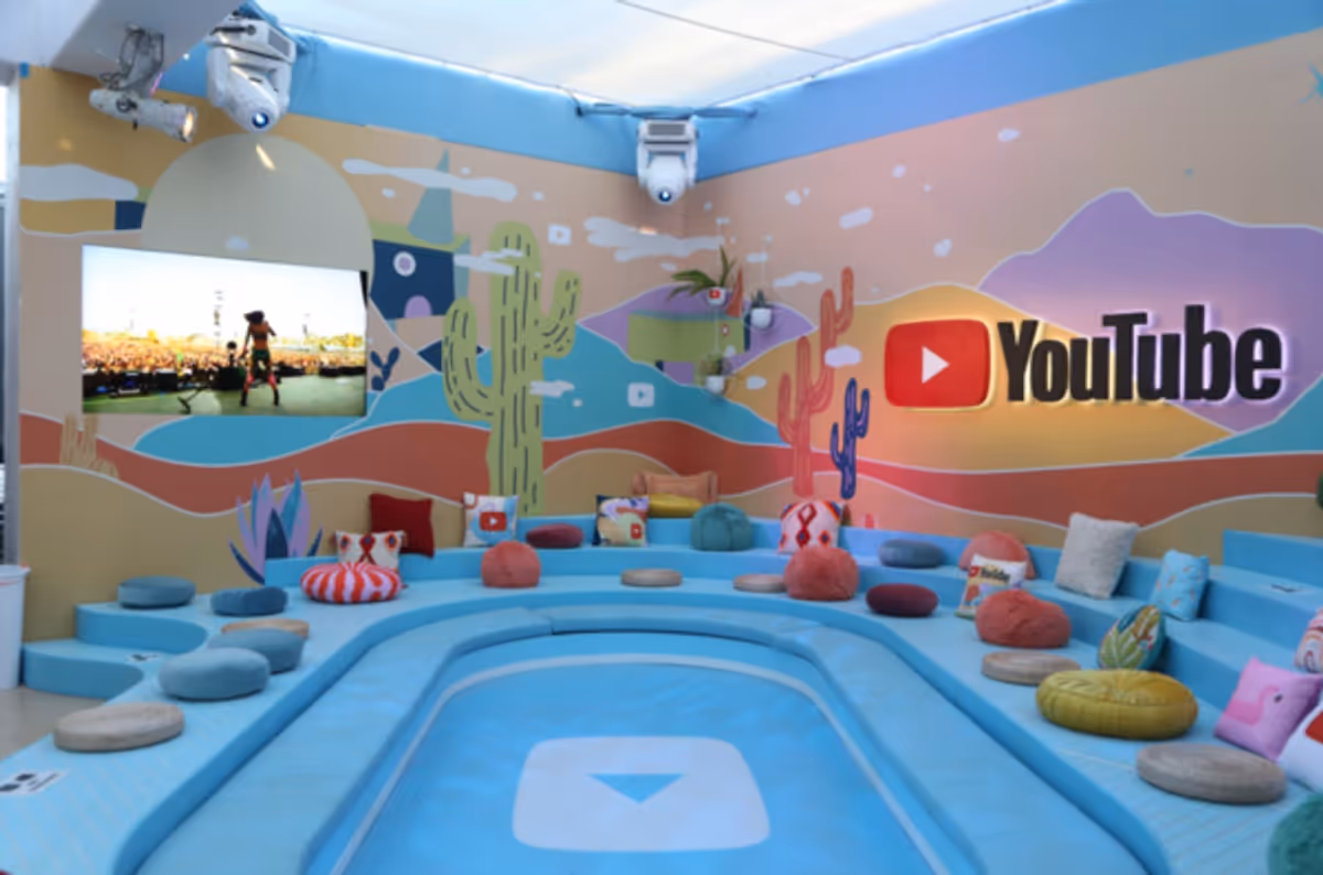 General view of atmosphere at the YouTube Artist Lounge during weekend 1 of Coachella 2022 at Empire Polo Club on April 15, 2022 in Indio, California. (Photo by Anna Webber/Getty Images for YouTube) at Photos: Inside Look at YouTube Presents Front Row Coachella Livestream Event