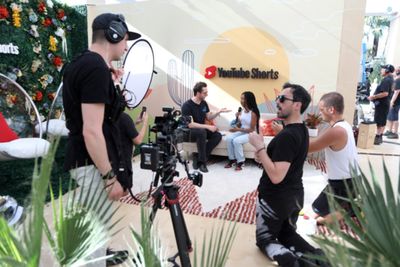 YouTube's Head of Fashion and Beauty Derek Blasberg and Skai Jackson during YouTube A Photo