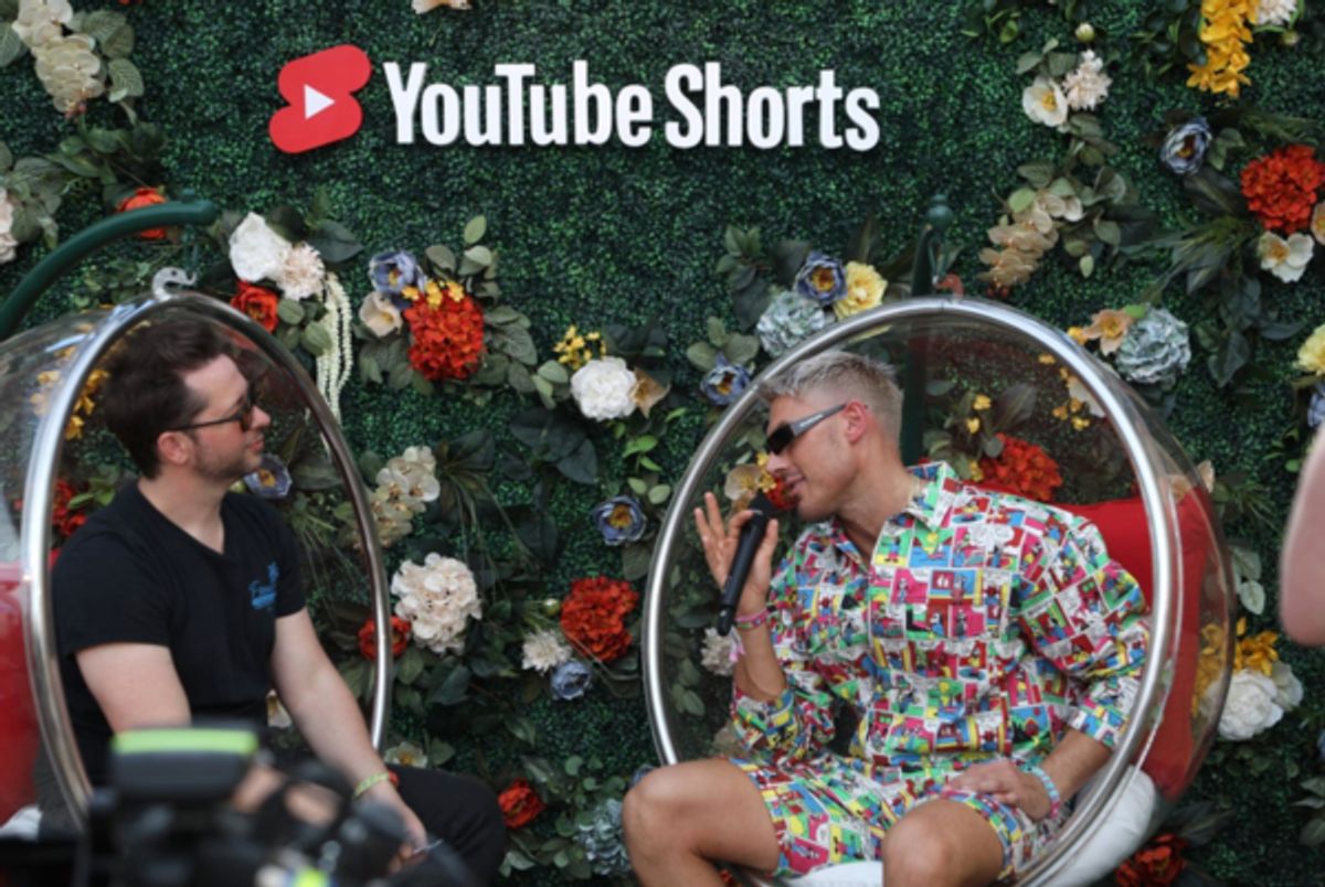 YouTube's Head of Fashion and Beauty Derek Blasberg and Chris Appleton during YouTube Artist Lounge during weekend 1 of Coachella 2022 at Empire Polo Club on April 15, 2022 in Indio, California. (Photo by Anna Webber/Getty Images for YouTube) at Photos: Inside Look at YouTube Presents Front Row Coachella Livestream Event
