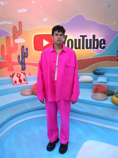 Omar Apollo attends YouTube Artist Lounge during weekend 1 of Coachella 2022 at Empir Photo