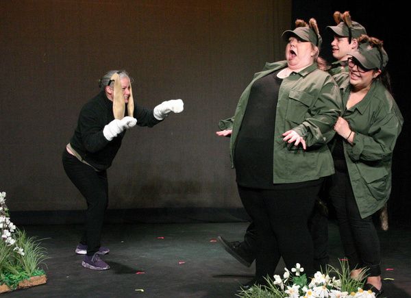 Denise McCosh, Allison Cleveland, Noah Honeywell and Shannon Chen in NUTS! by T. Jame Photo