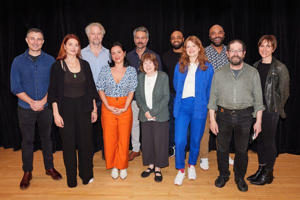 The cast of EPIPHANY with playwright Brian Watkins and director Tyne Rafaeli Photo