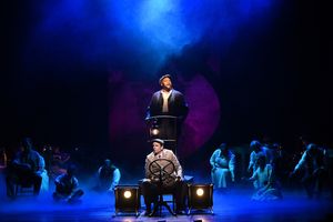 Dwelvan David (back), Paul Alexander Nolan (front) and the cast Photo