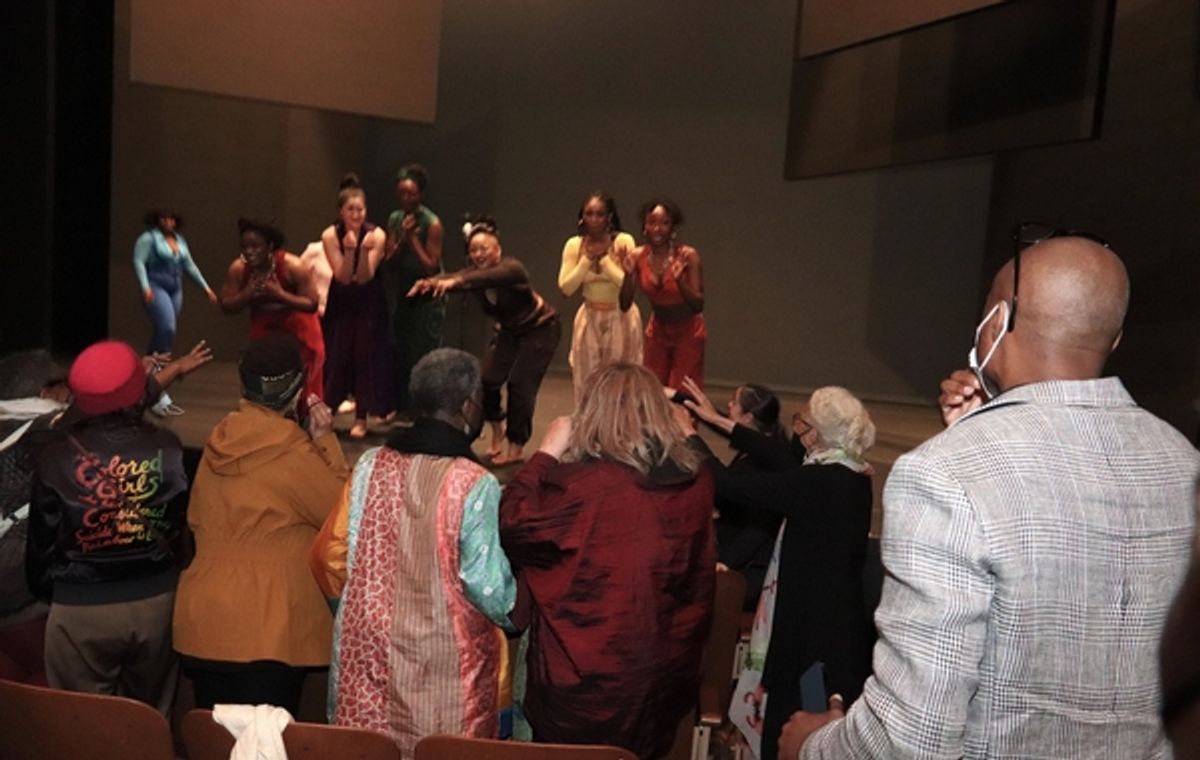 for colored girls who have considered suicide/ when the rainbow is enuf current cast at Photos: FOR COLORED GIRLS Original Cast Members Visit Current Broadway Company