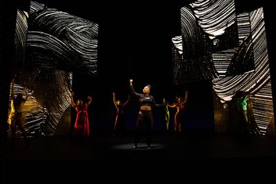 D. Woods (Lady in Yellow), Kenita R. Miller (Lady in Red), Alexandria Wailes (Lady in Photo