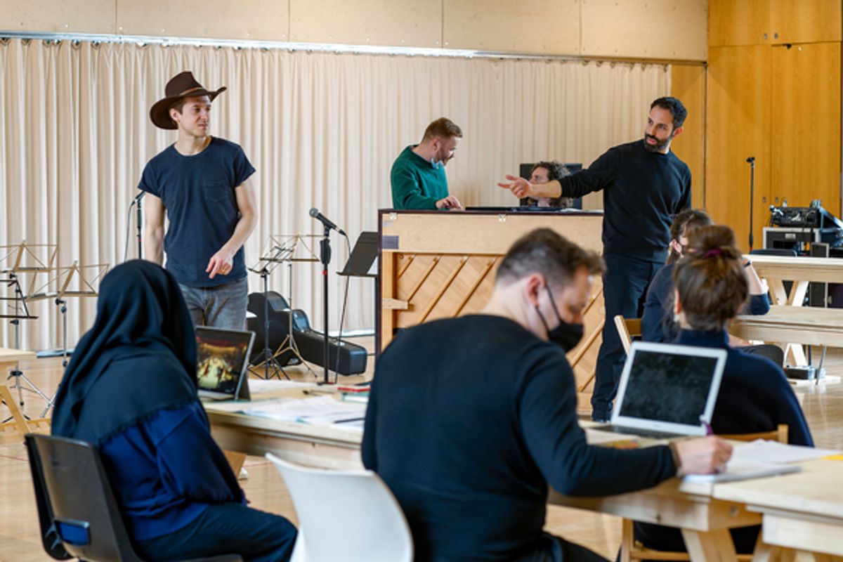 Company and crew at Photos: Inside Rehearsal For OKLAHOMA! at the Young Vic