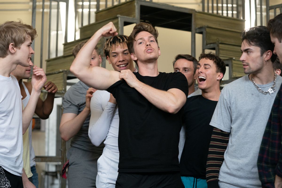 Dan Partridge and cast at Photos: Inside Rehearsals for GREASE, with Dan Partridge & Olivia Moore 